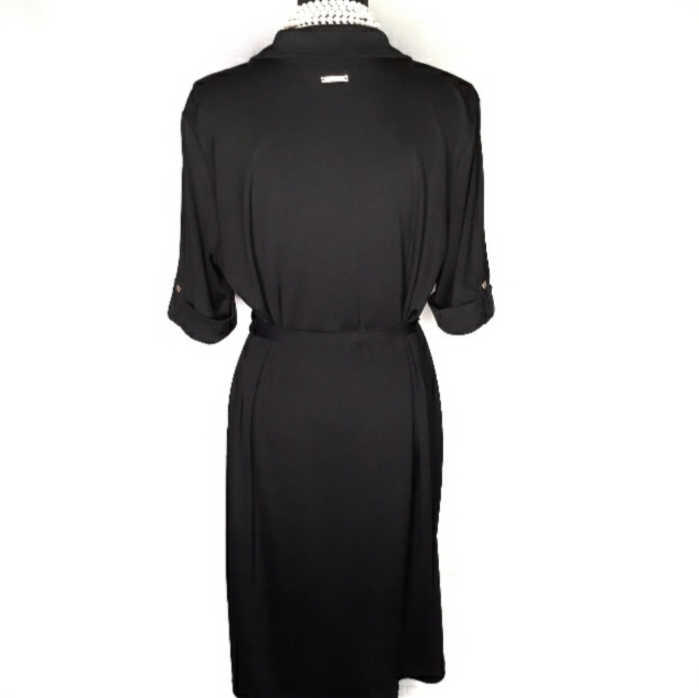NWOT Kasper Black Shirtdress - Picture 6 of 9